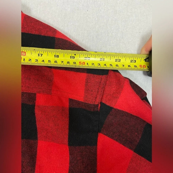 Hickory Shirt Co. Buffalo lumberjack red black plaid button flannel shirt Sz  L - Picture 12 of 13